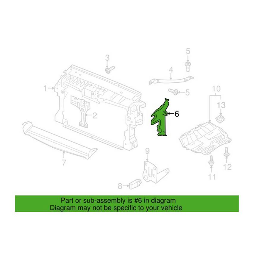 VW Radiator Air Duct - Driver Side 5N0121283M